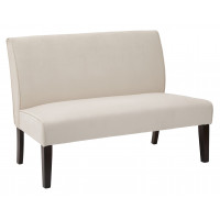 OSP Home Furnishings LAG52-X12 Laguna Loveseat in Oyster Velvet Fabric and Dark Espresso Legs